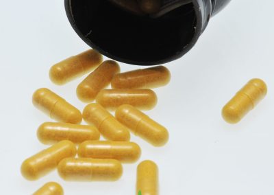 CoQ10 is yellow in color packaged in Digestible VegeCaps